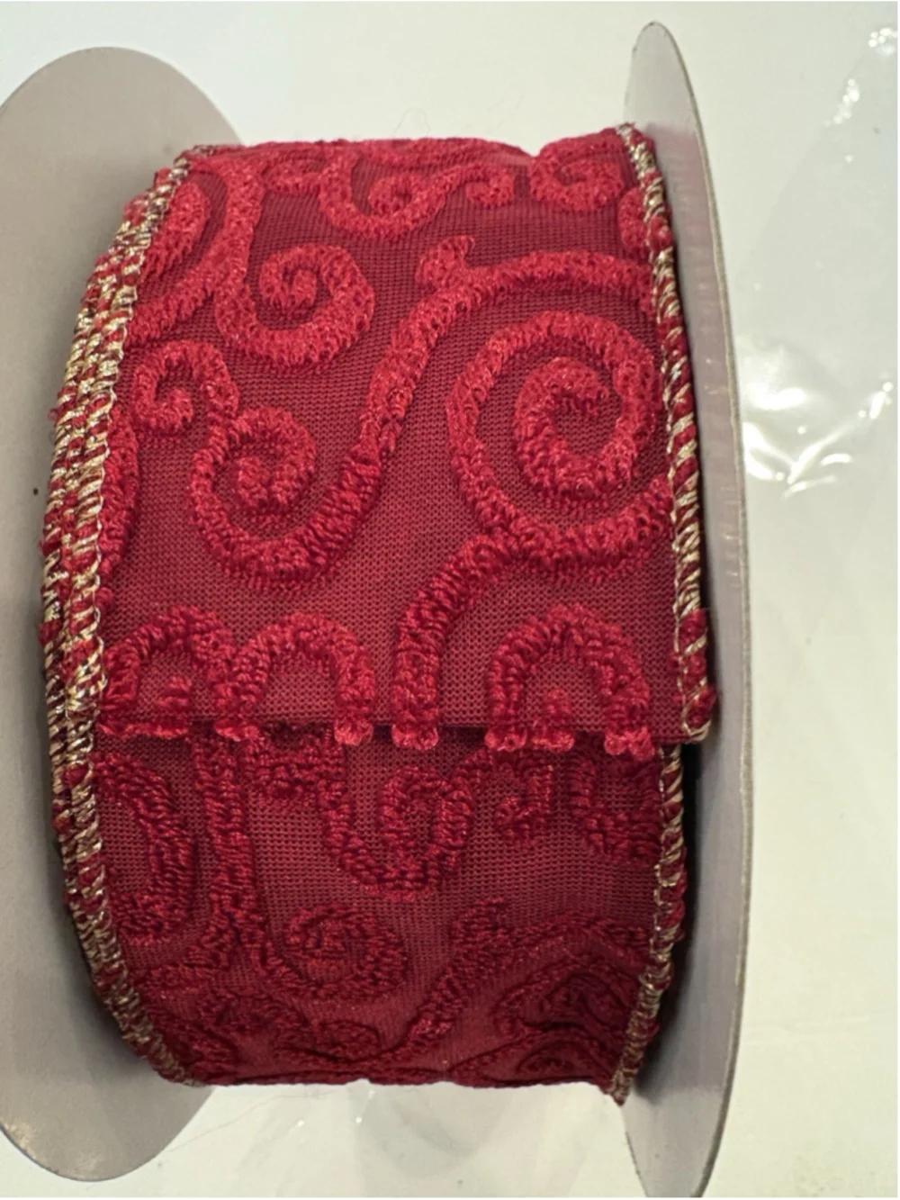 Lion Ribbon Co. Full Roll Upscale Christmas Ribbon-2.5” X 15 Yards-c3 Burgundy